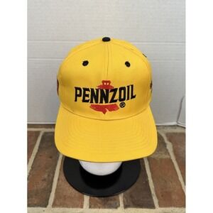 NASCAR Pennzoil Hat Cap Snap Back Yellow Racing #30 Sports Trucker Vintage 90s